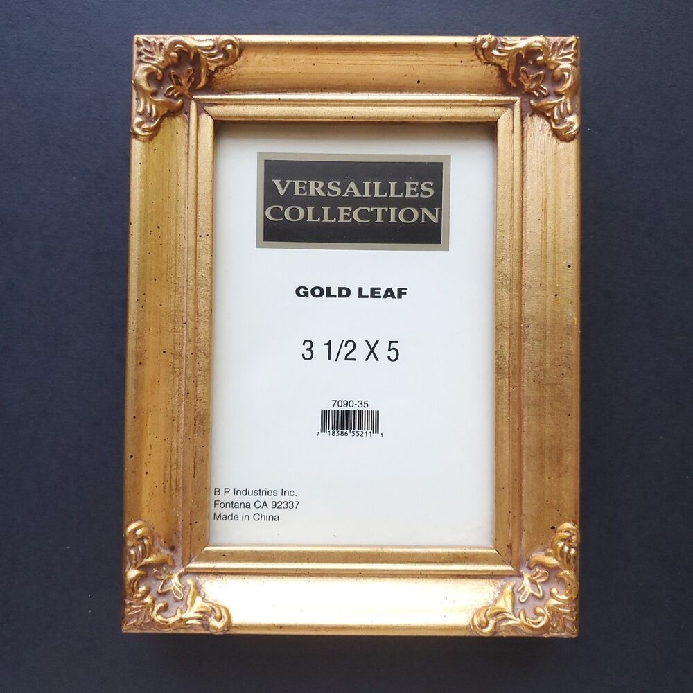 Gold Leaf Photo Picture Frame  3.5 x 5 Versailles Collection 3 1/2 Ornate Corner